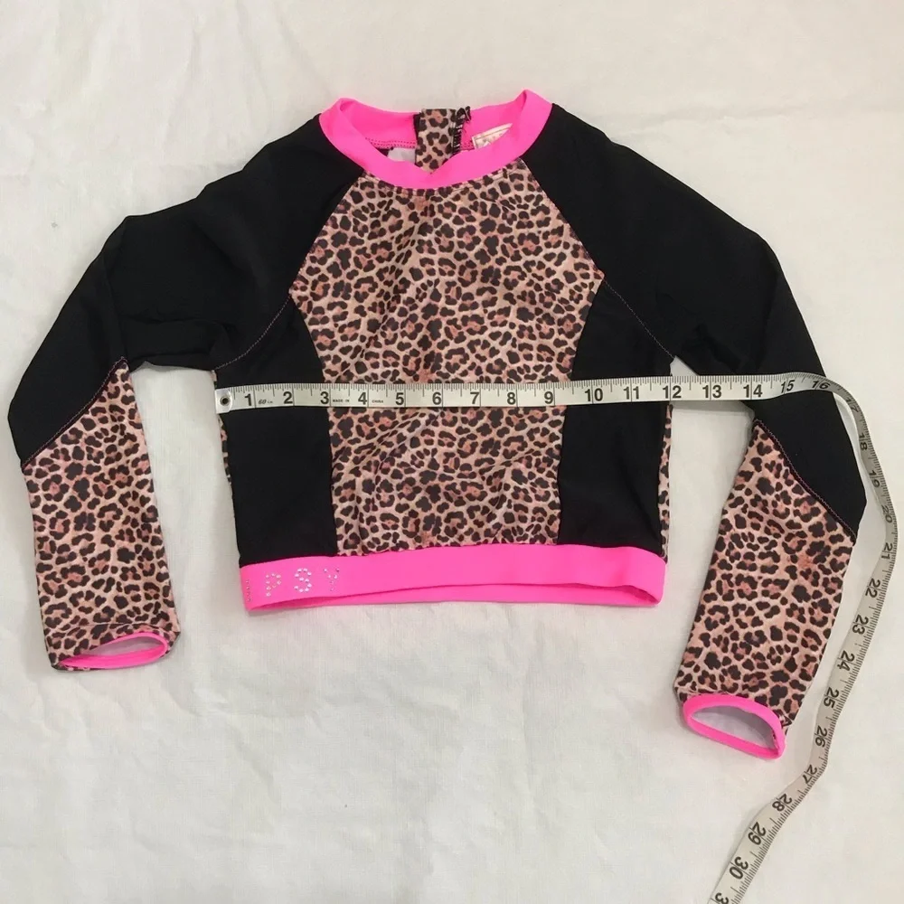 Lipsy London Cheetah Long Sleeve Swim Top